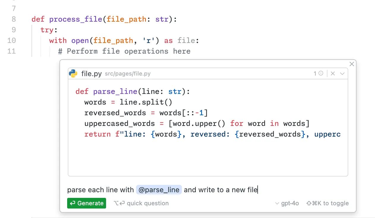 Screenshot of Python function