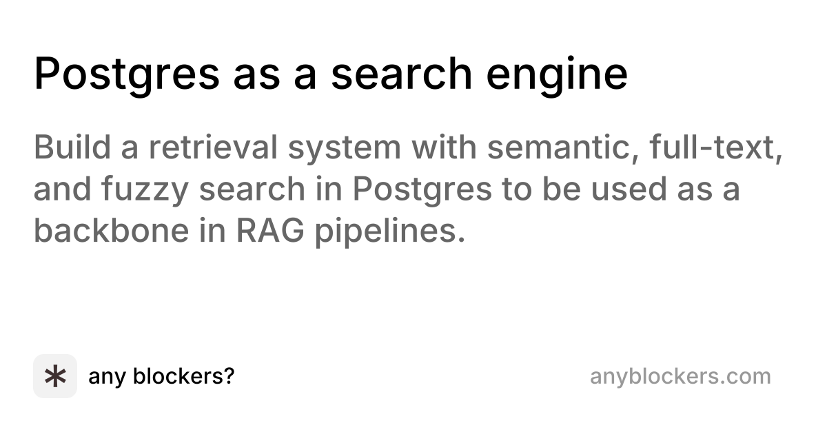 Postgres as a Search Engine